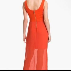 Vince Camuto Women Sheer Maxi Dress Orange Sized XS